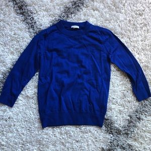 Royal Blue 100% Wool Crew Neck Sweater